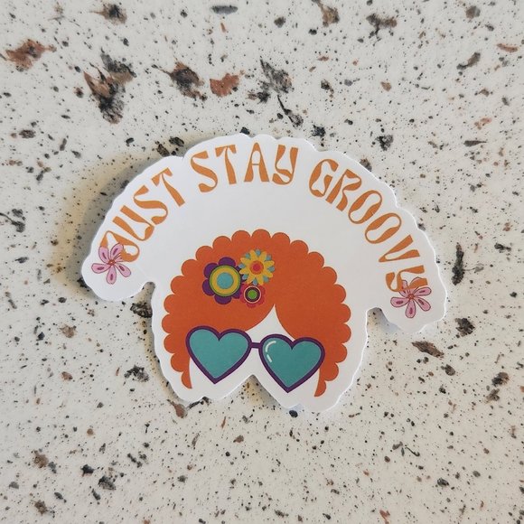 10/$10 NEW Just Stay Groovy Retro Hippie Boho Floral Sticker - Picture 1 of 2
